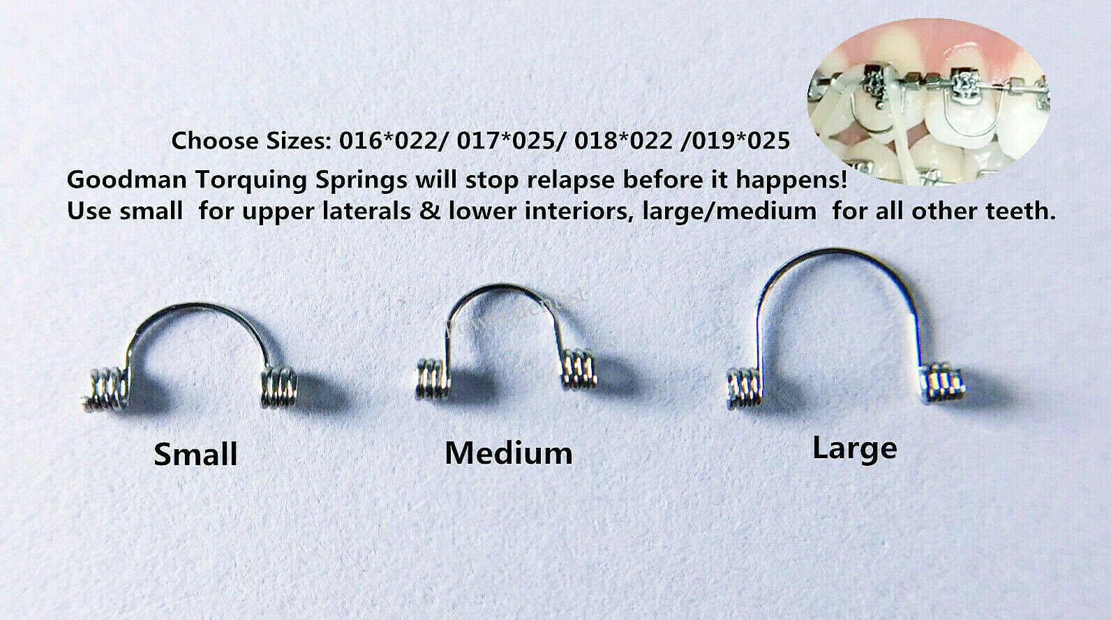 Dental Orthodontic Torquing Rectangular Anterior Teeth Springs Arch Wire S/M/L