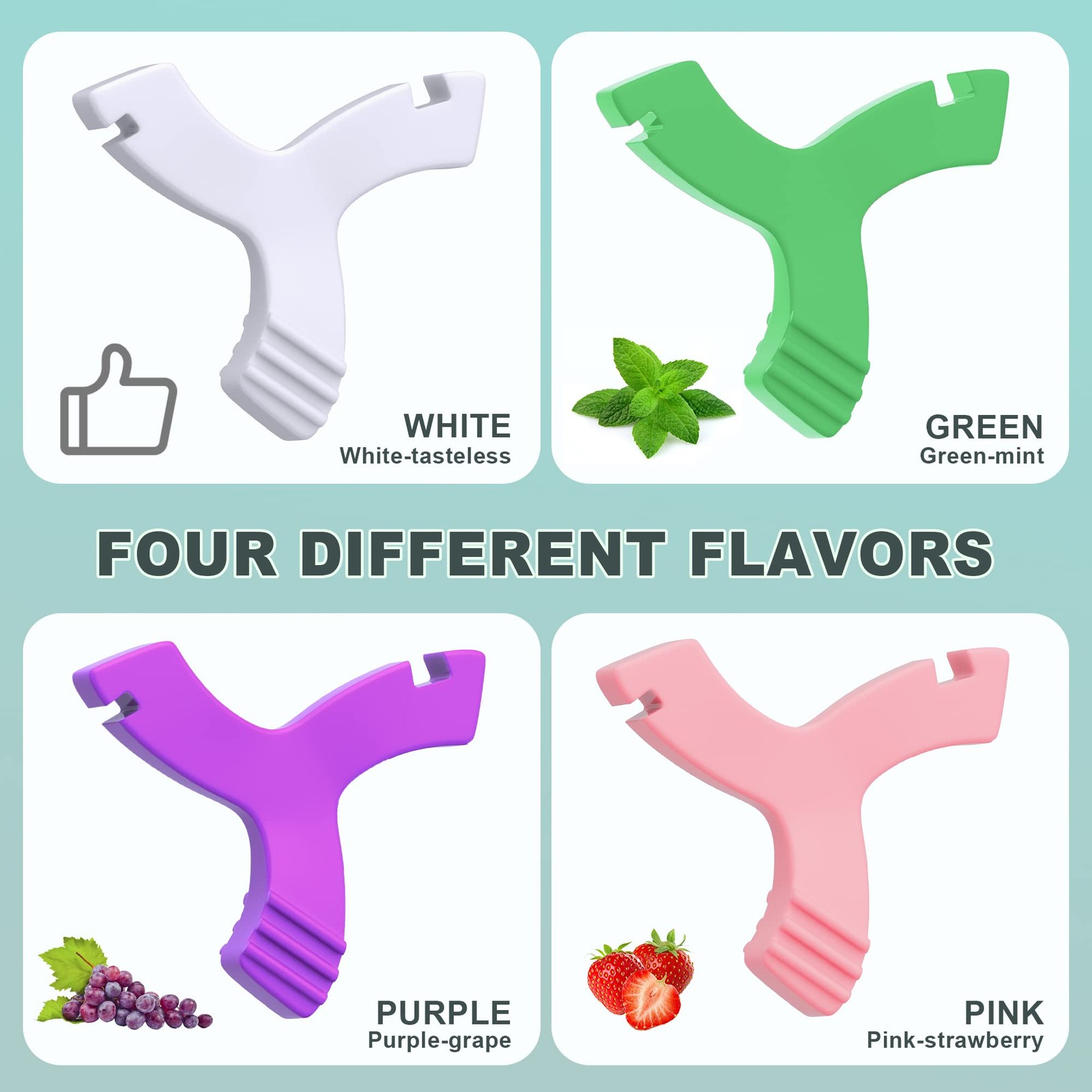 Chewies for Invisalign Aligner, DLENP 4 PCS White, green, purple, pink