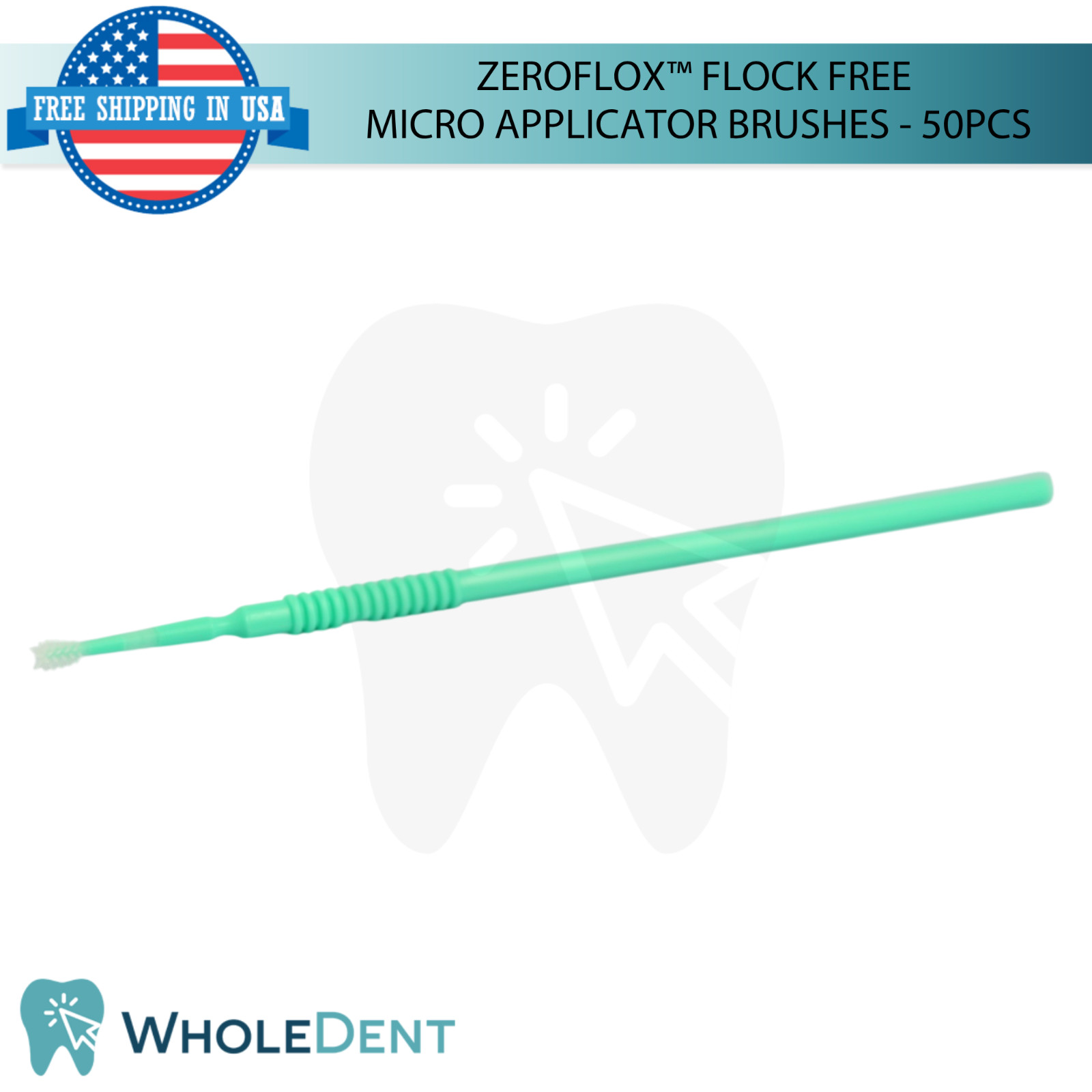 50pcs Dental Flock Free Micro Applicator Brushes Soft Non Absorbing Bristles