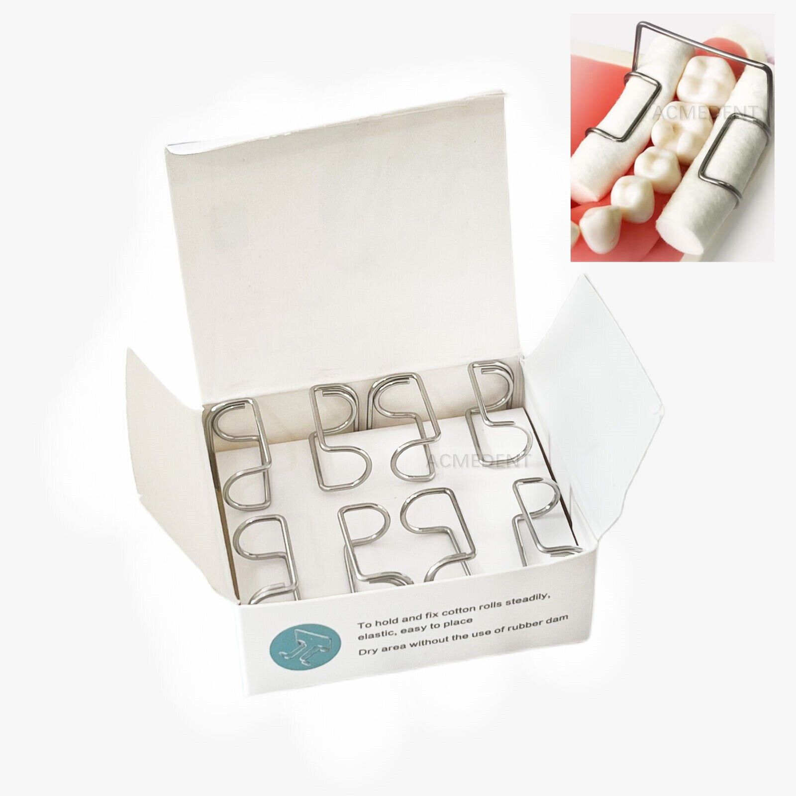 5Box(20Pcs)Dental Cotton Roll Clip Stainless Steel Autoclavable Holders Keep Dry