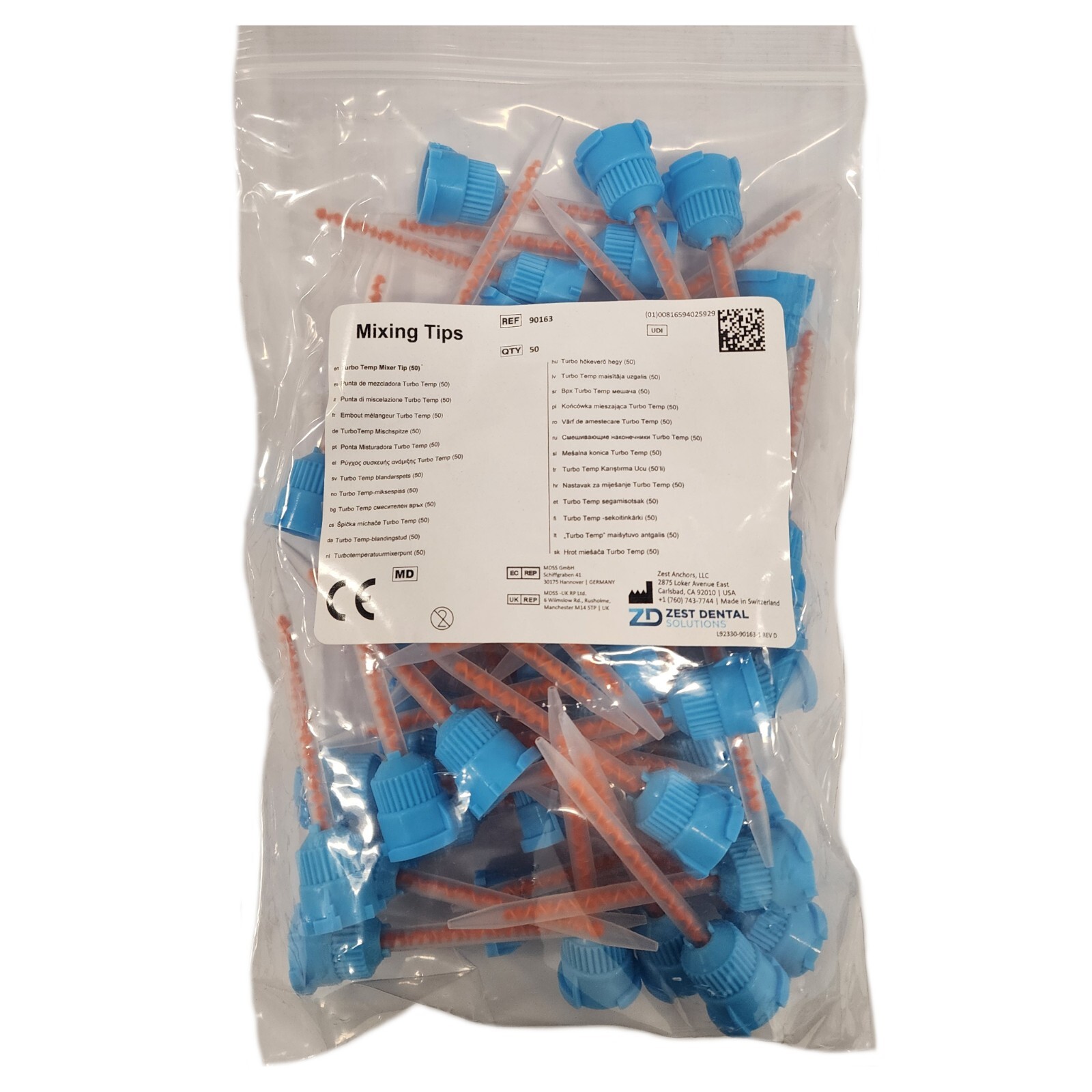 *50-Pack* Danville Zest Dental Turbo Temp Mixing Tips 90163