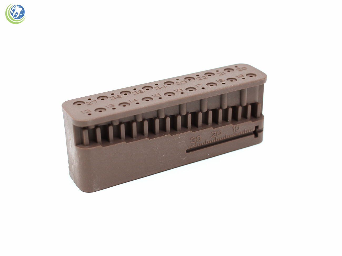2 X Endo Measuring File Block Holder W/ Measuring Ruler Brown Autoclavable