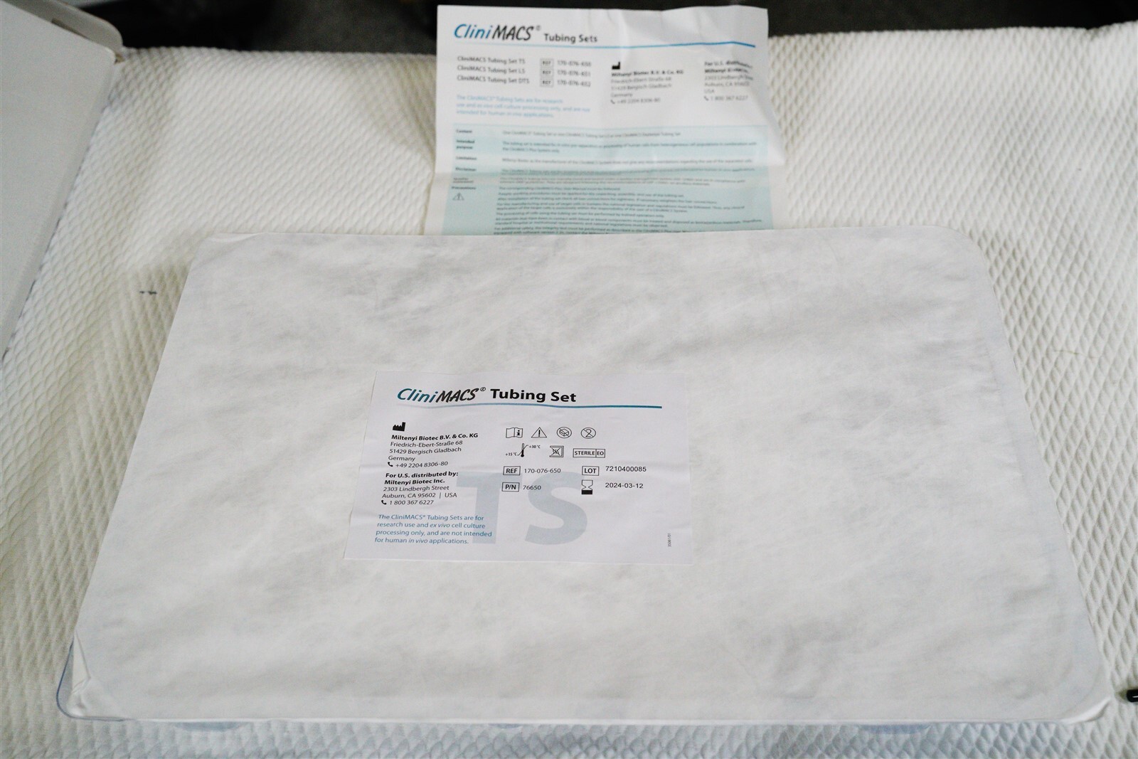 Miltenyi Biotec 170-076-650 CliniMACS Tubing Set (P/N 76650), Exp. 3-12-2024