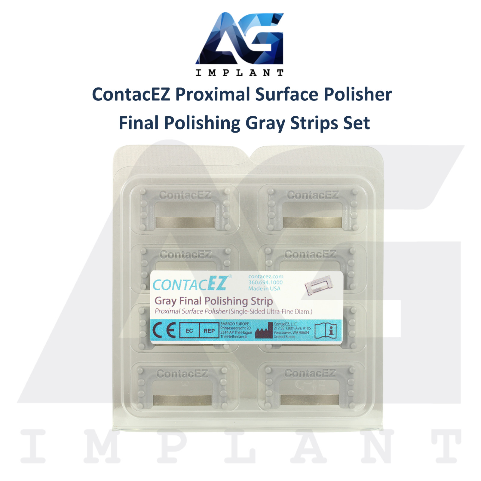 ContacEZ Proximal Surface Polisher Final Polishing Gray Dental Strips 8pcs