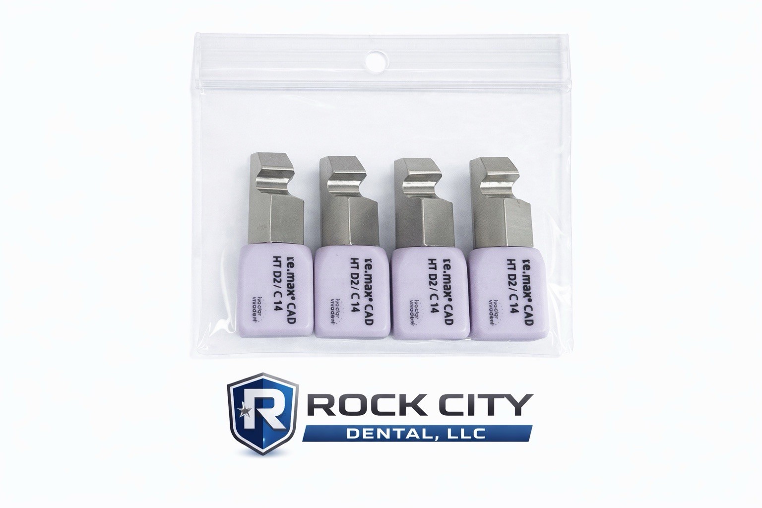 IPS e.max CAD HT D2 / C14 Ceramic Blocks – Lot of 4