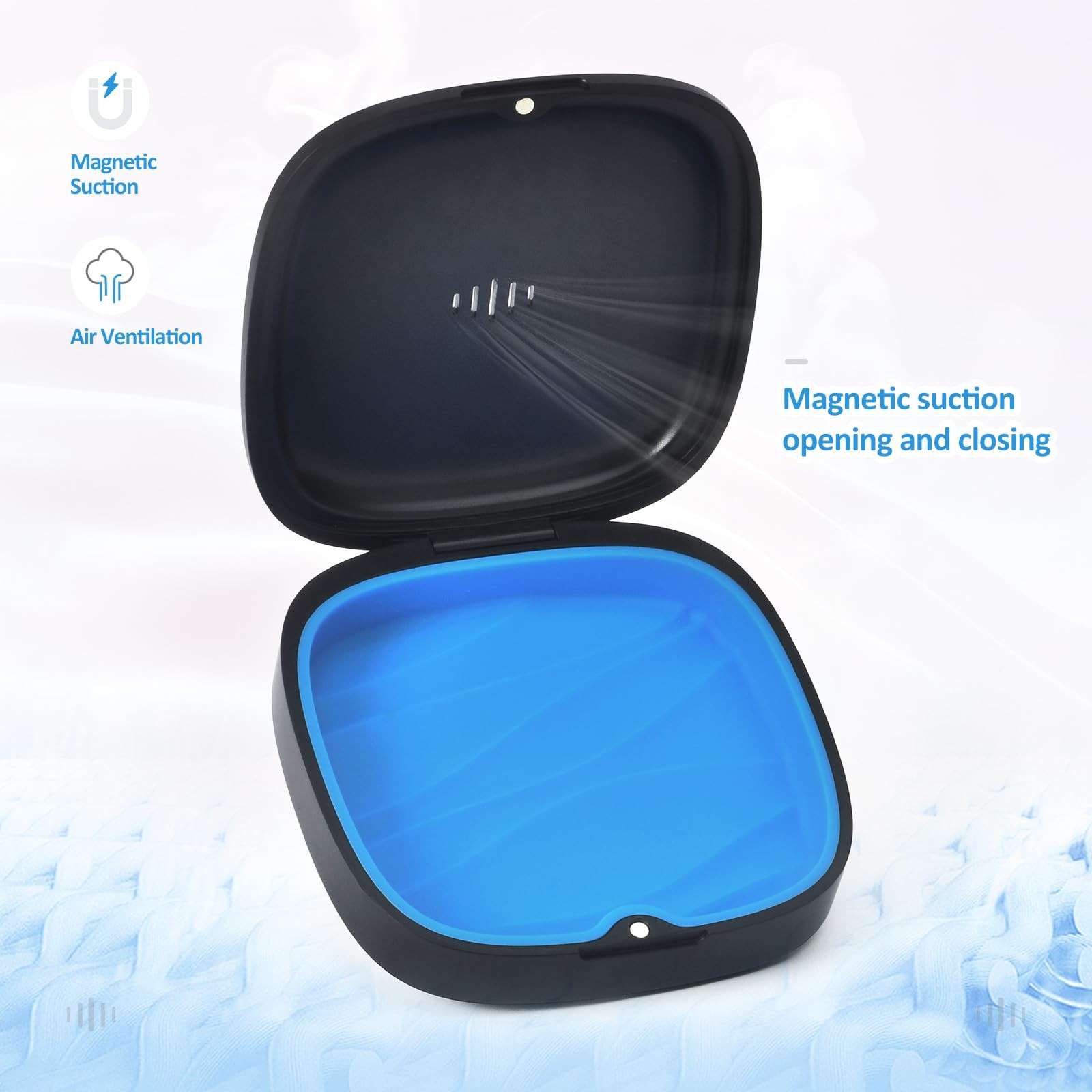 Gaboolo 2 Pack Retainer Case Slim 3.46×3.46×1.14 Inch, 2Pack Black Blue
