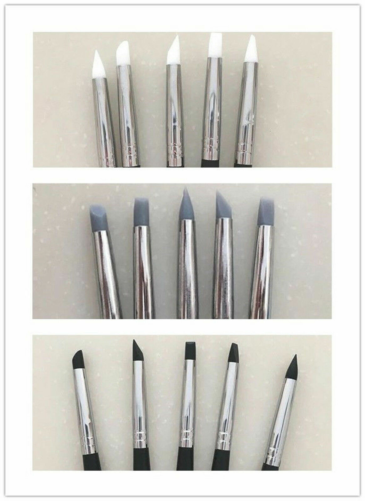 Dental Composite Resin Veneer Cement Porcelain Brushes Silicone Brush Pen 3 Size