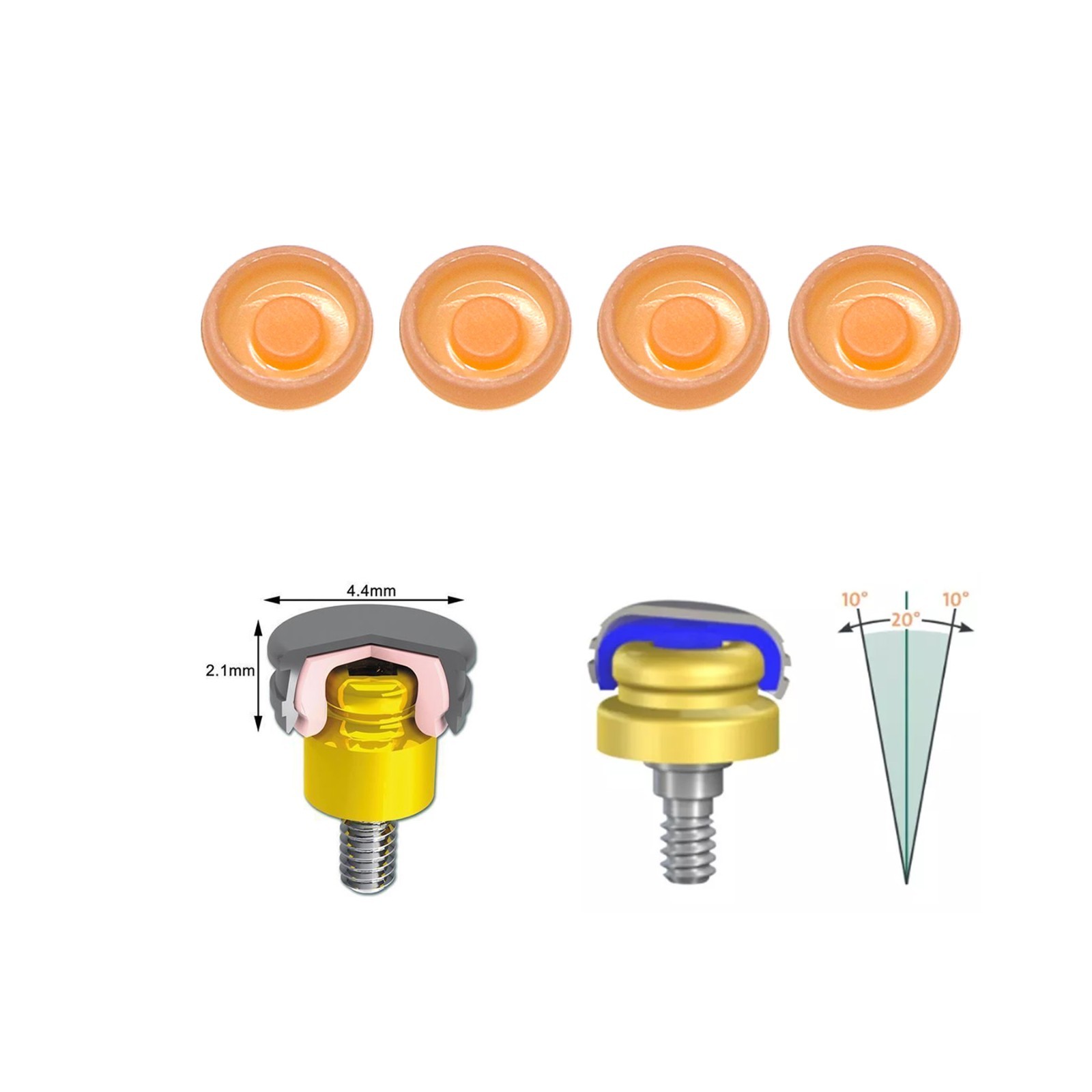 US Universal Implant Retention Caps Set Insertion Extraction Remove Core Tool
