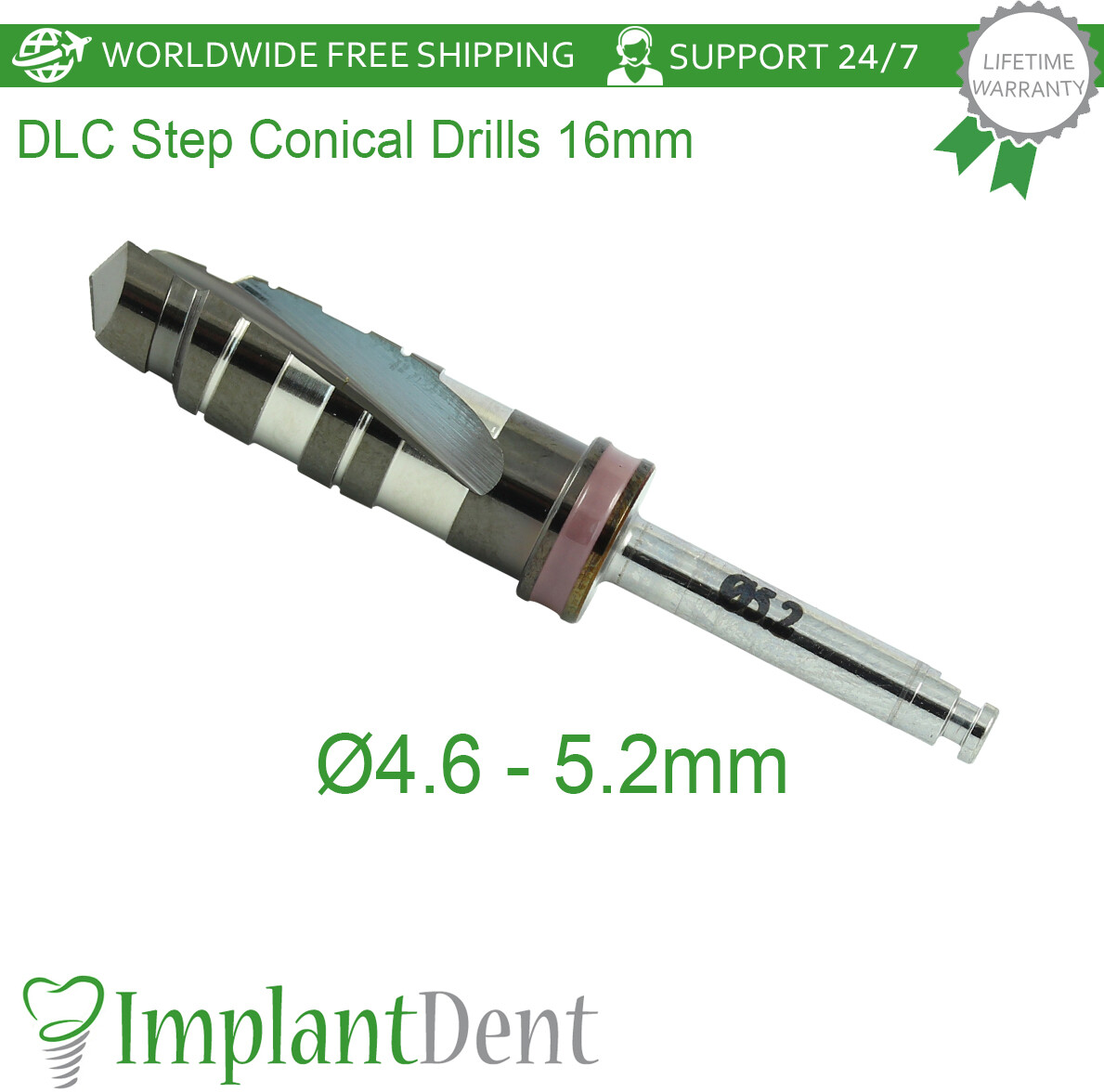 1x Dental DLC Step Drills External Irrigated 16mm Dentistry Marking Tool