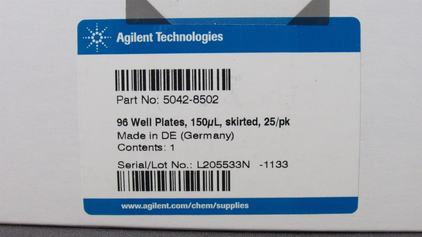Sealed pack of 25 Agilent 50042-8502 150uL skirted 96 Well Micro-Plates