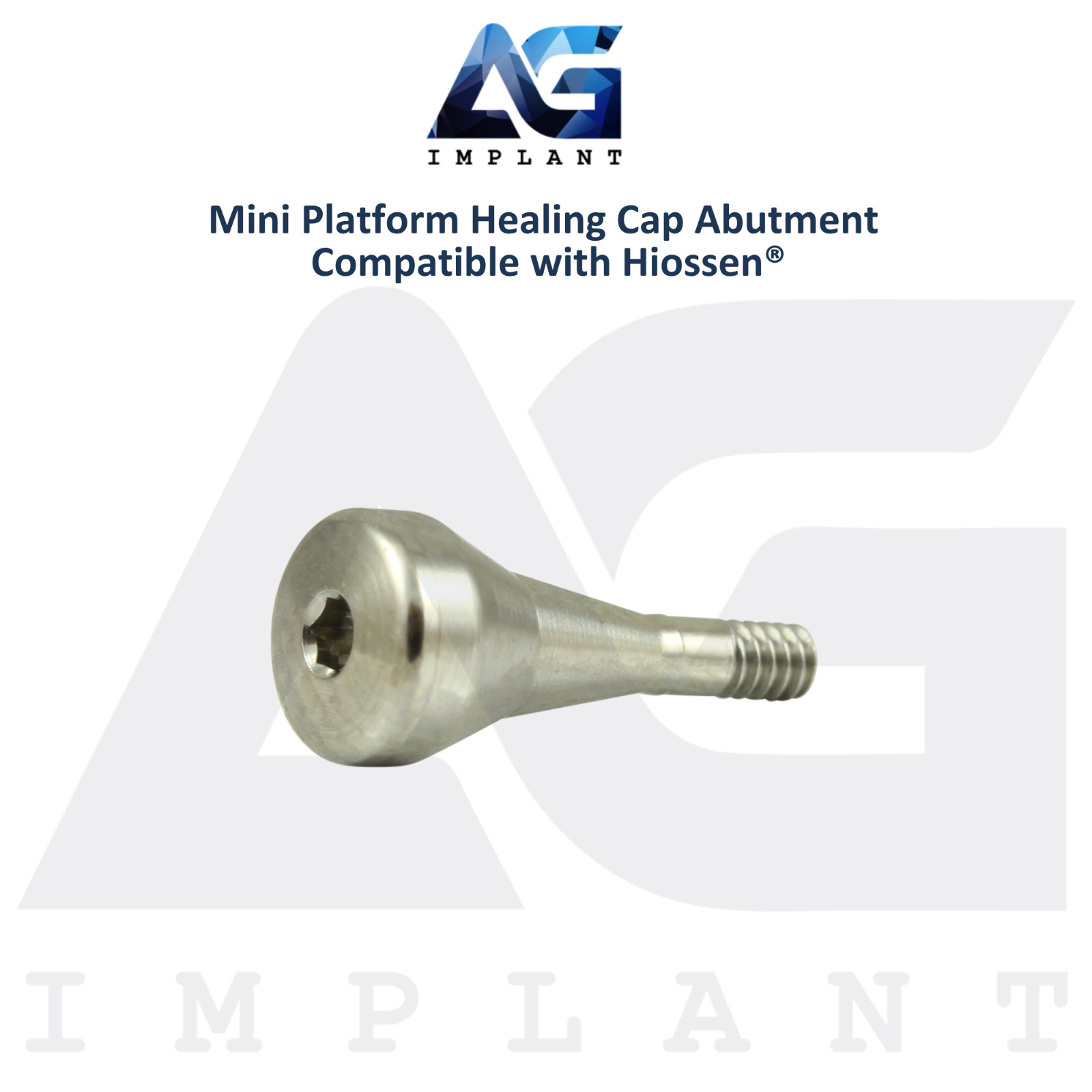 10 Dental Titanium Healing Cap Prosthetic Mini Platform 2.1mm Hiossen Compatible
