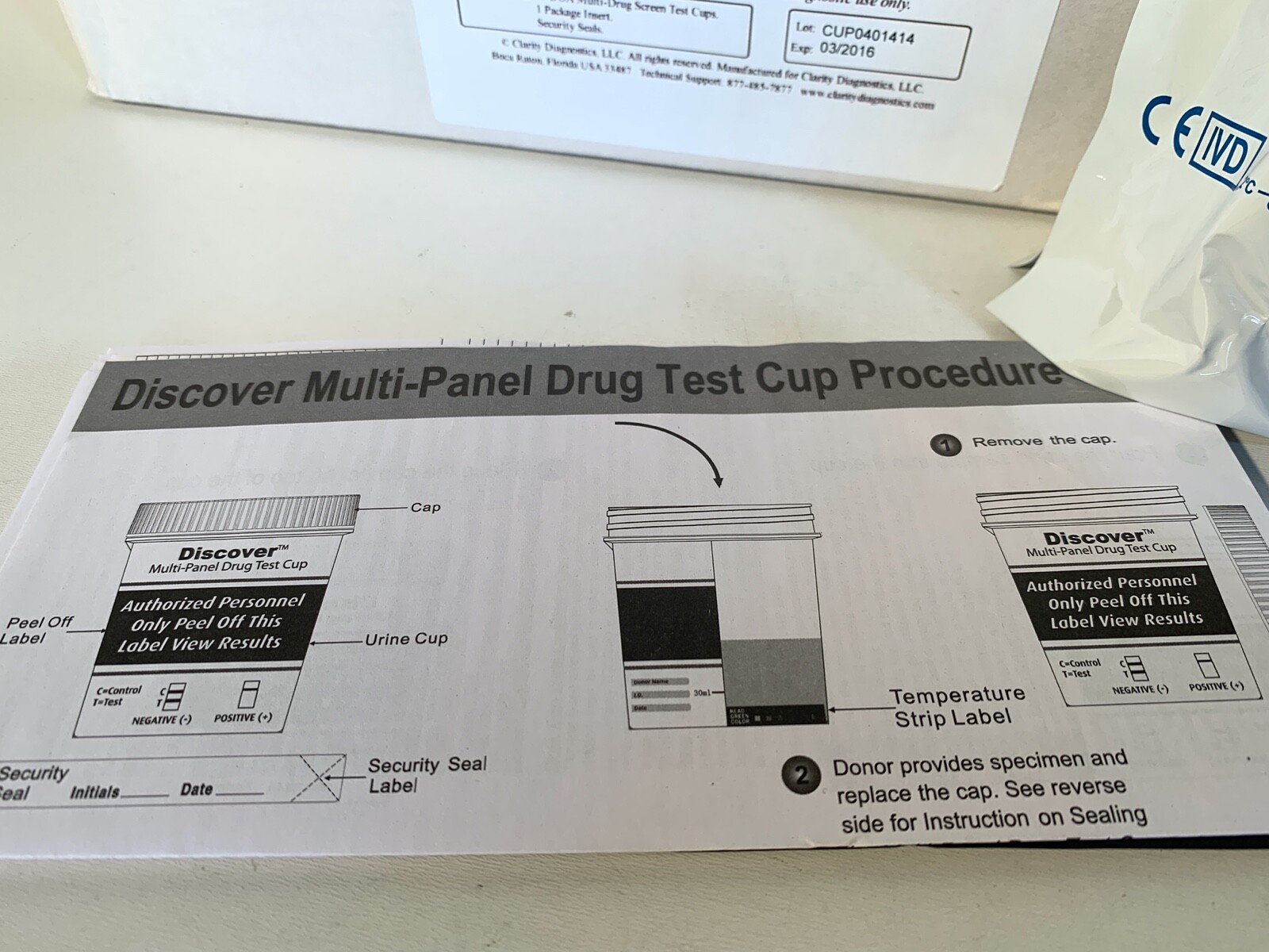 One Case (25 cups) Clarity Diagnostics DTG-DOA12CPA DOA Multi Drug Cup Expired!