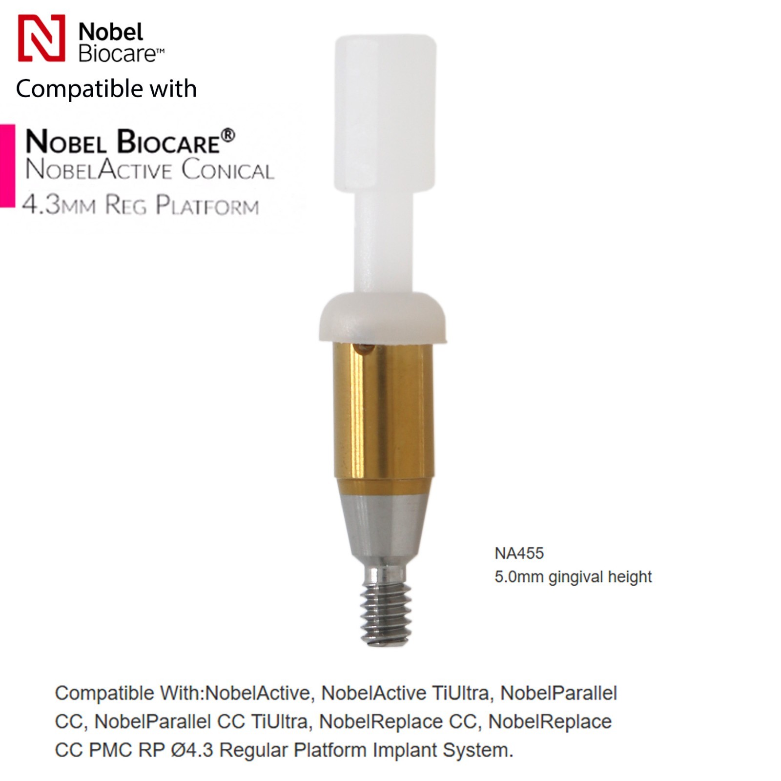 Implant Locat0r Abutment NP/RP, Fit For Nobel Biocare Active ,AH=1/2/3/4/5.0mm