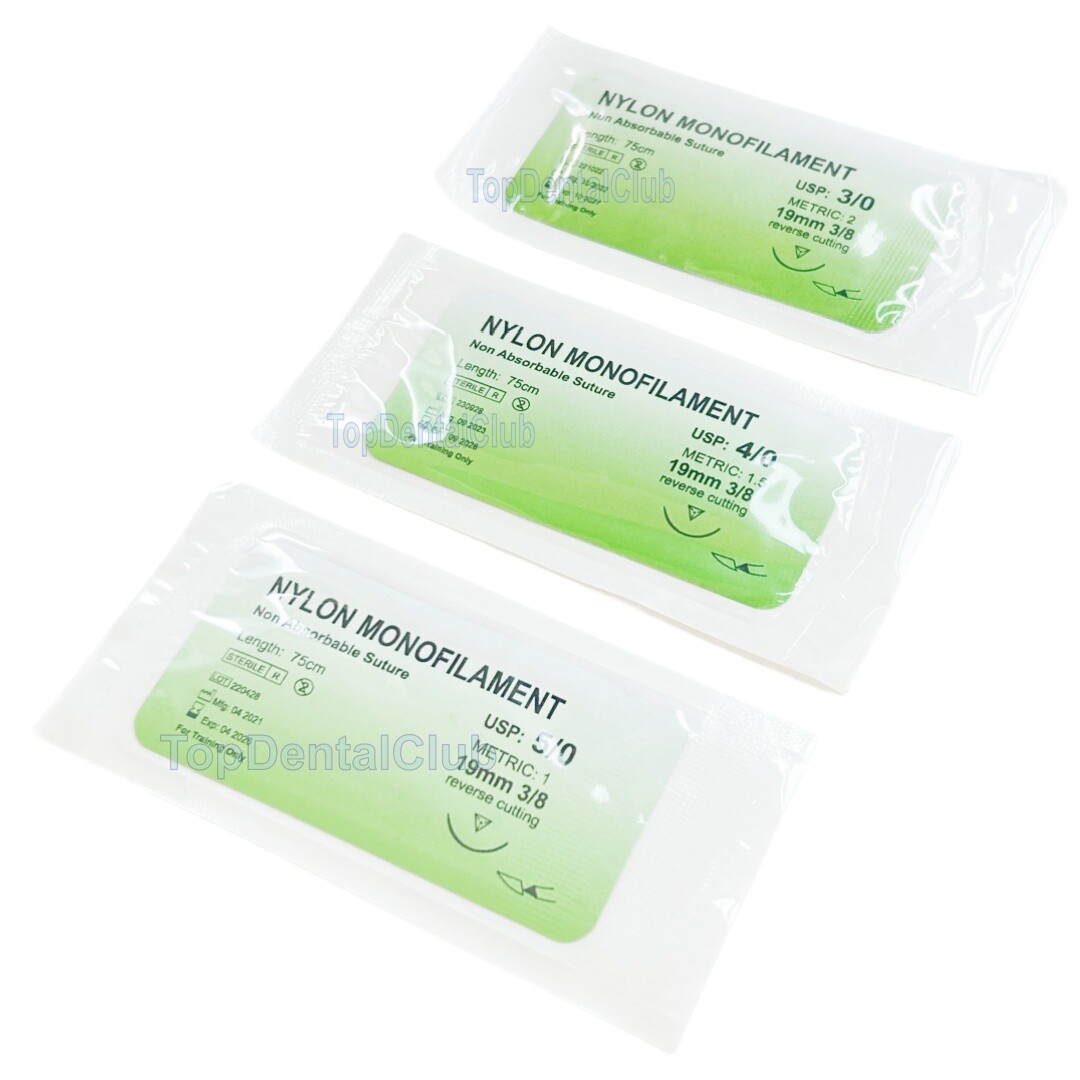 200Pcs Dental Practise Sutures Reverse Suture Metric 1.5 Nylon Monofilament