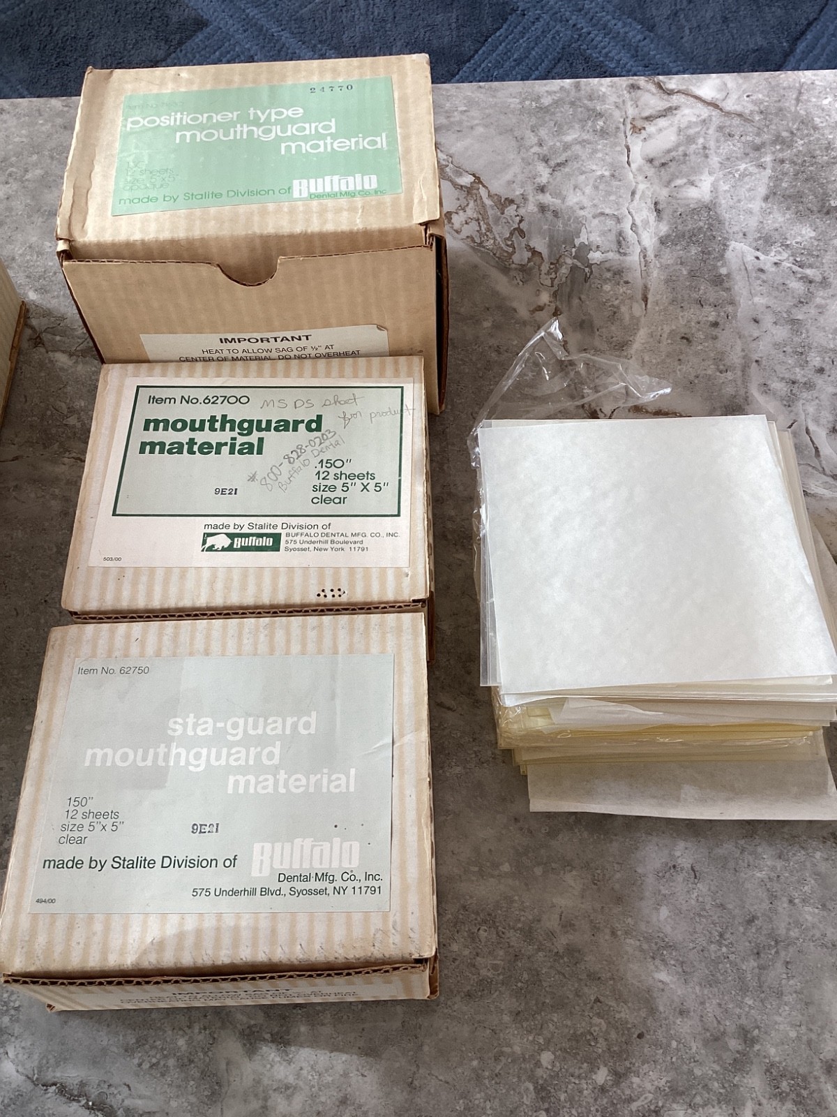 Large lot of Buffalo Dental Tray Material & Mouthguard Material, 5″ X 5″
