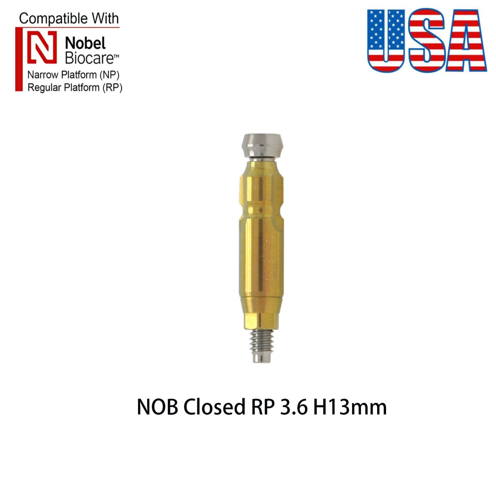 US Dental for Nobel Biocare Active Impression Transfer Coping Closed Tray NP/RP