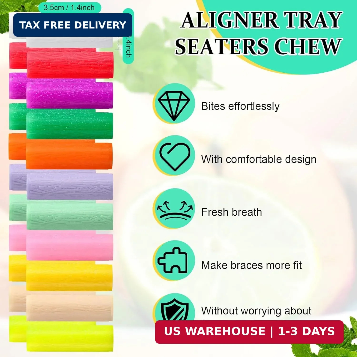 Konohan 110 Pcs Aligner Chew for Aligner Tray Seaters Silicone Chompers Teeth De