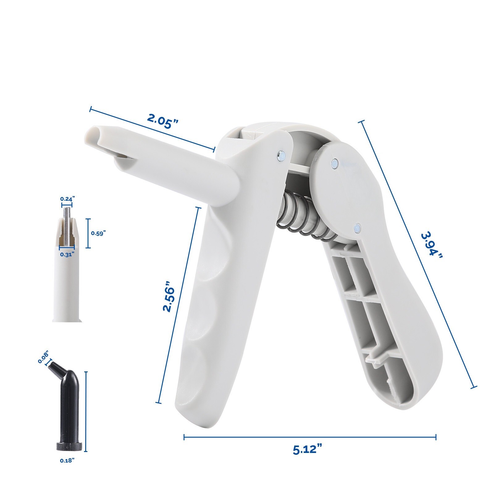 Dental Composite Gun Syringe Dispenser Delivery Applicator Cartridge Tips Caps