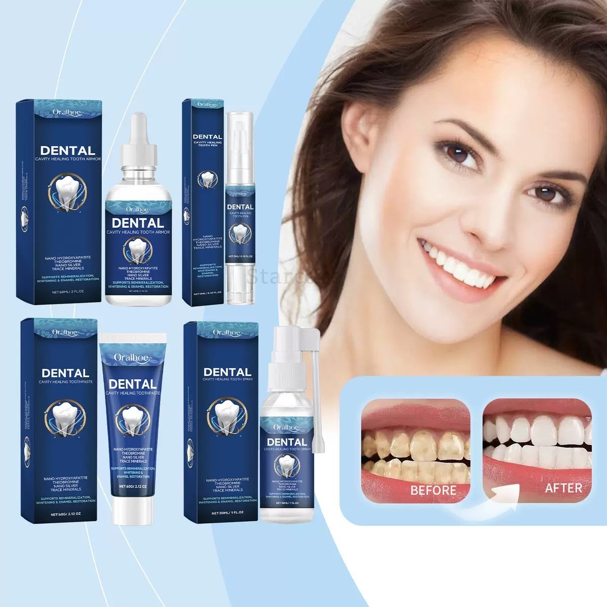 Dental Tooth Care Solution Cavity Healing Tooth Armor Repair Liquid 60ml/Bottle