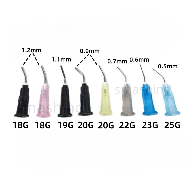 100Pcs Dental Etch Delivery Tips Flow Resin Pre-Bent Flushing Irrigation Tip