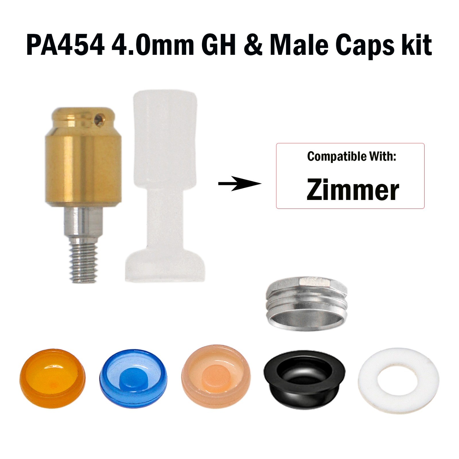 US Locator Overdenture Abutment Fit Zimmer Screw-Vent 4.5mm Male Cap Kit Implant