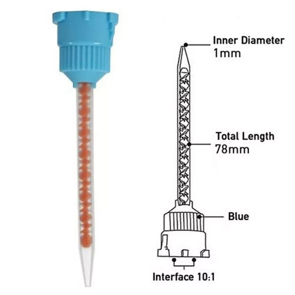 100 pcs Dental Impression Mixing Tips For 10:1 Crown &Bridge Material Syringe