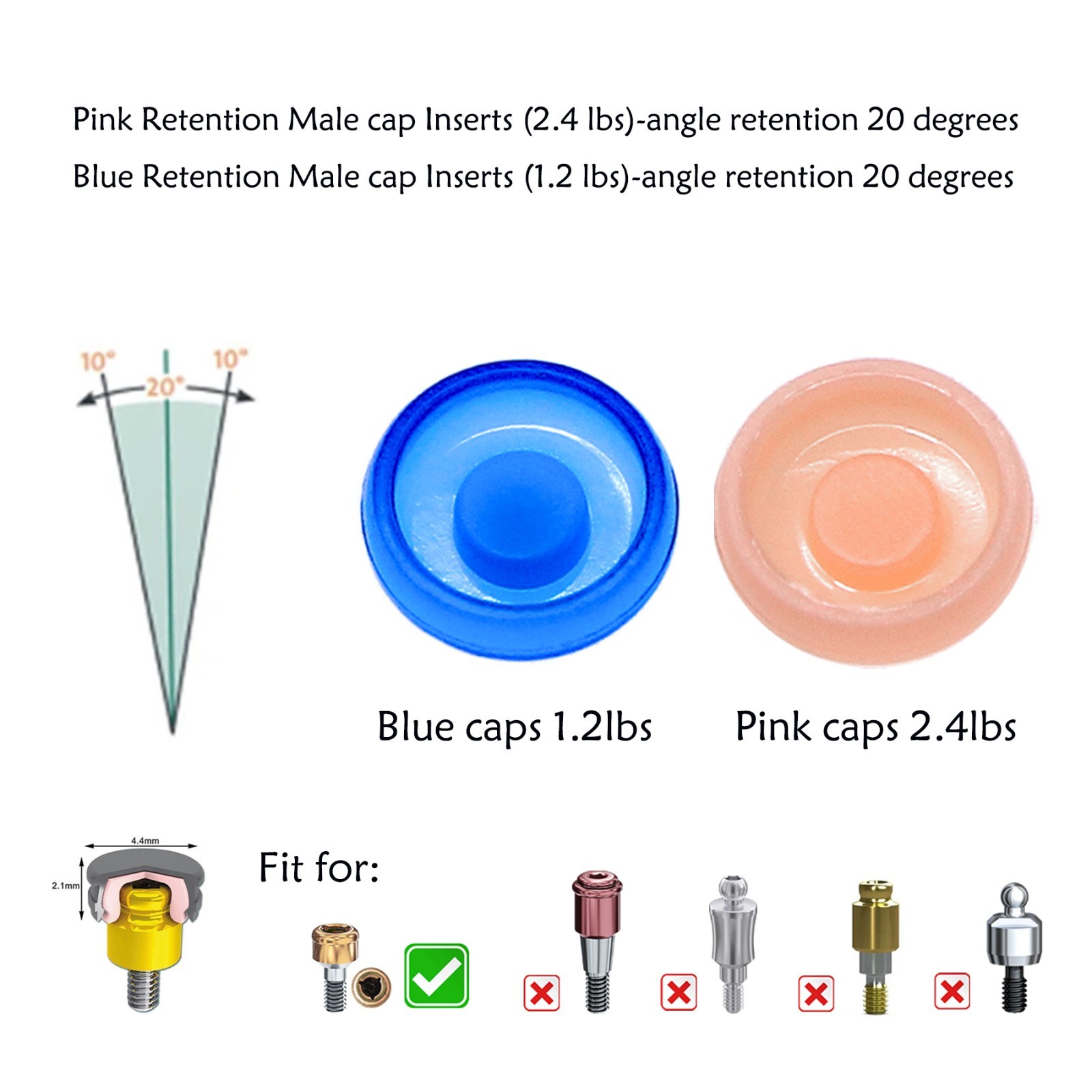 Universal Implant Retention Caps Locator Core Insertion &Extraction Removal Tool