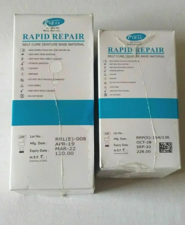 Dental Rapid Repair Self Cure Liquid 100ml & Powder 100gm (Pink) Same as Picture