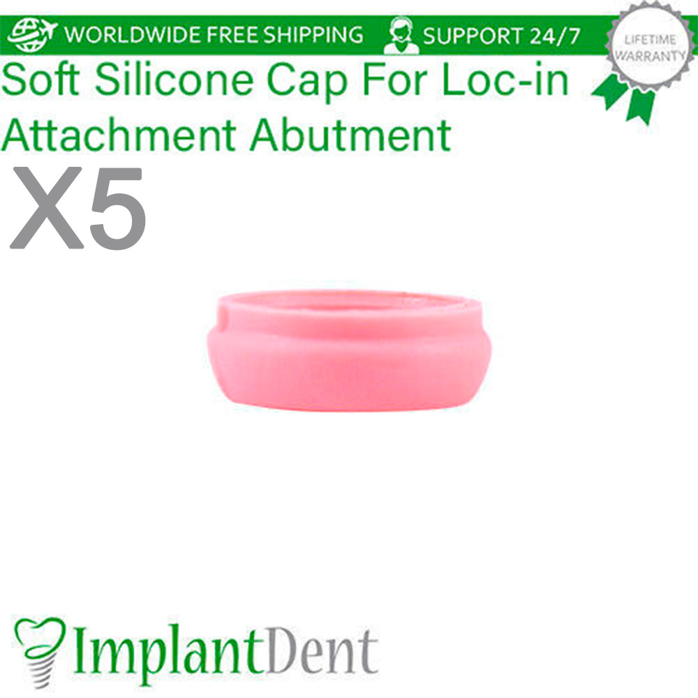 5pcs Soft Silicone Caps Insert Loc In Attachment Abutment Dental Overdenture