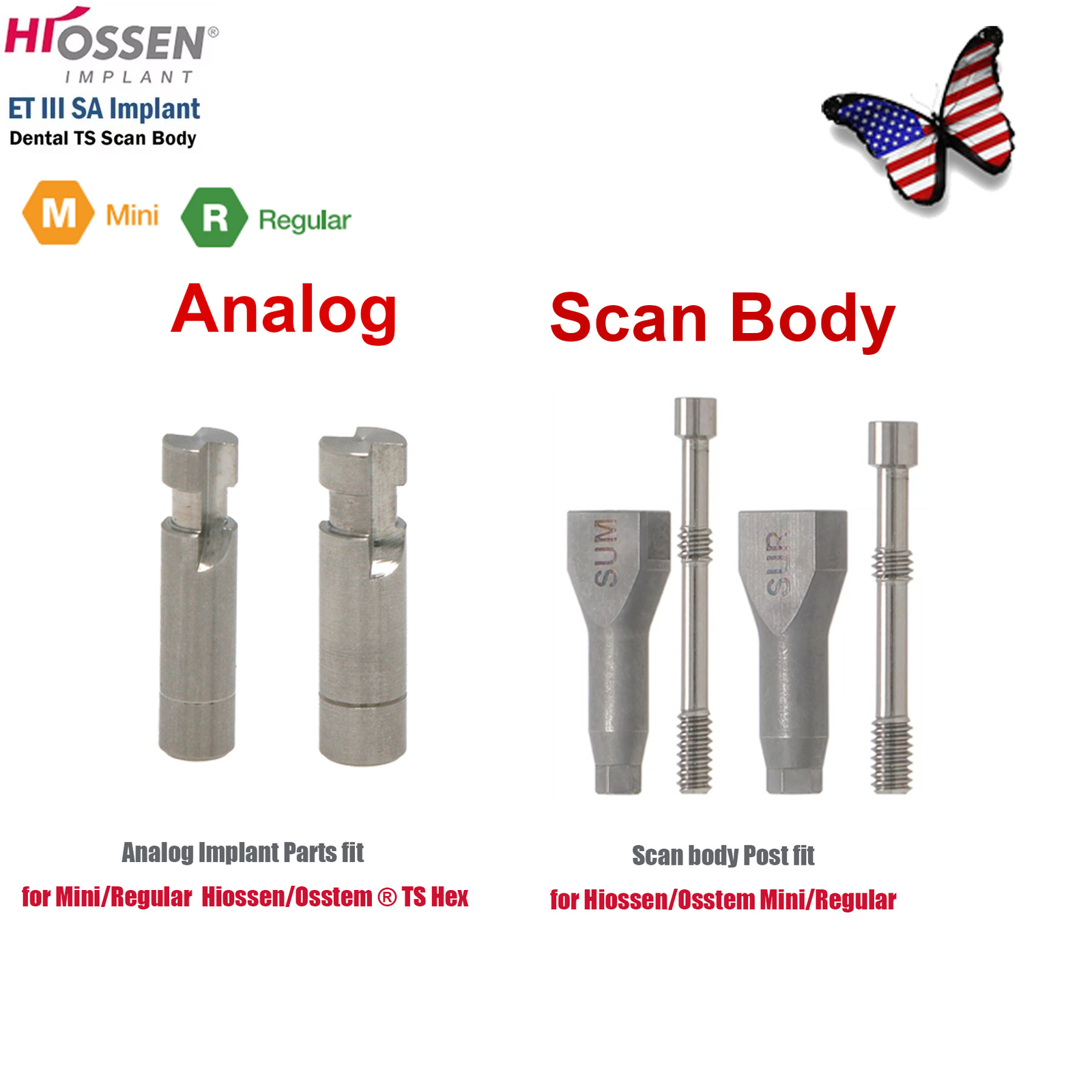 US Dental Locator Abutments Healing Impression Coping for Hiossen ET Osstem TS