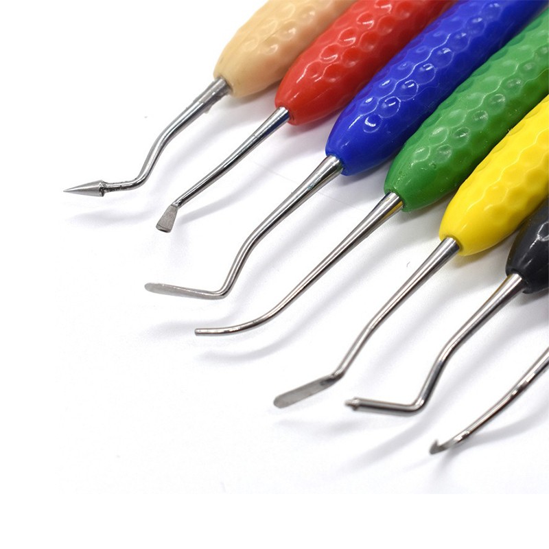VV Dental Resin Spatula Kit 7pcs/set Silicone Handle Composite Resin Filling
