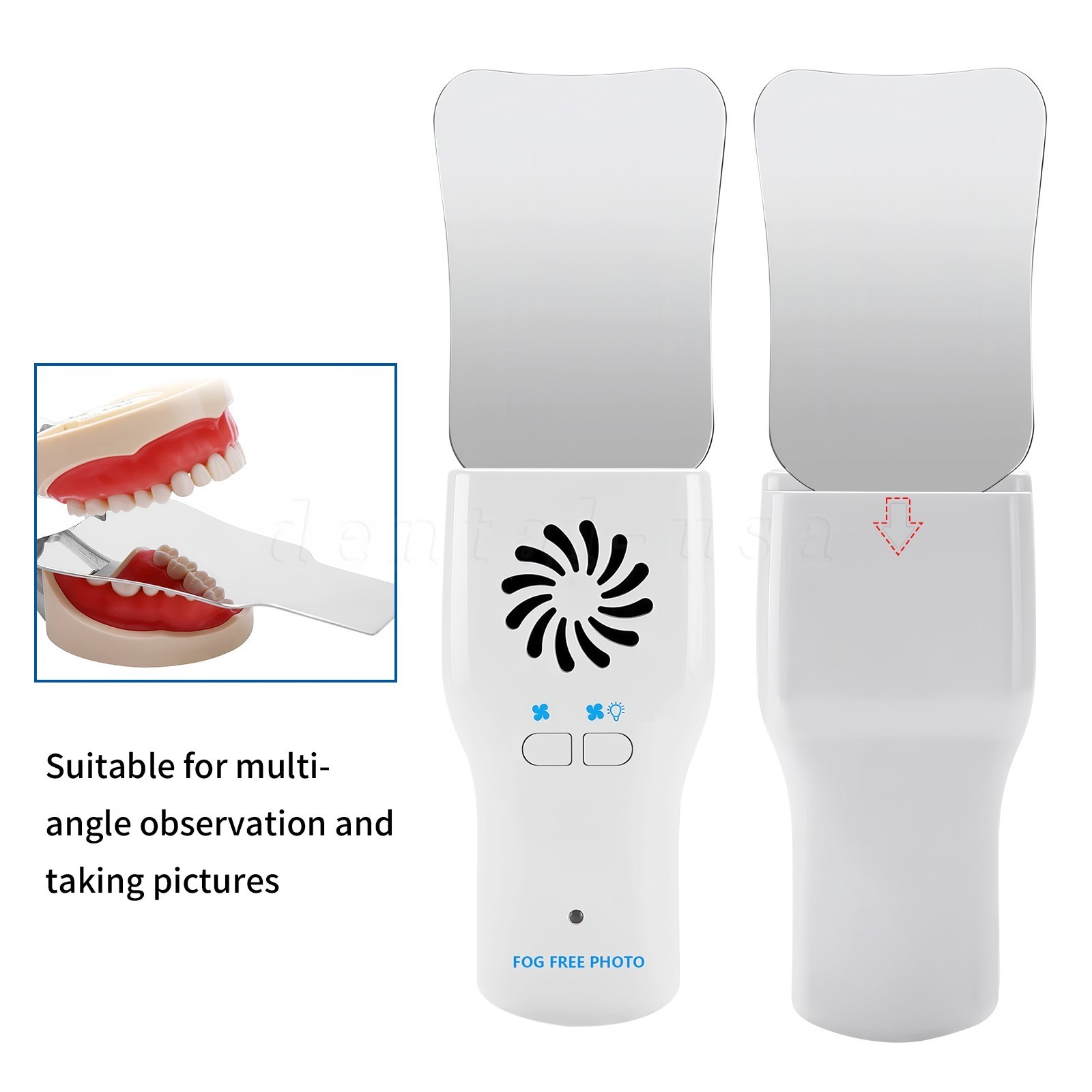 Dental Occlusal Mirror Fog Free LED Intra Oral Photo System 4 Mirrors Defogging