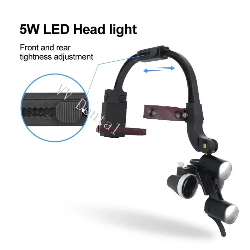 2.5X 3.5X Dentist Loupes Dental Binocular Glass Magnifier with 5W Led Head Light