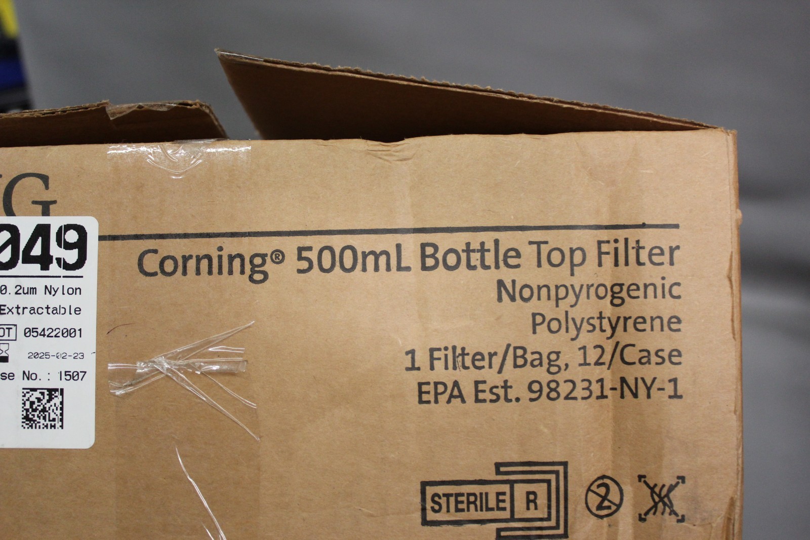 NEW CASE OF 12 CORNING 500ml POLYSTYRENE BOTTLE TOP FILTER 430049