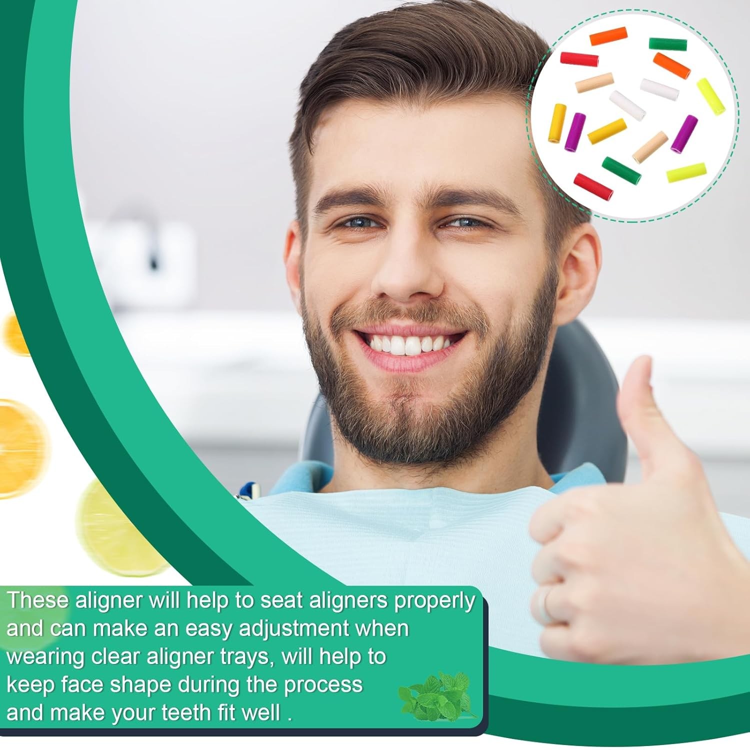 80 Pieces Chew Aligner Tray Seaters Colorful Seater Chompers, 8…