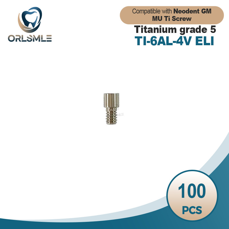 100 pcs MU Ti Screw titanium abutment screw fit to Neodent GM