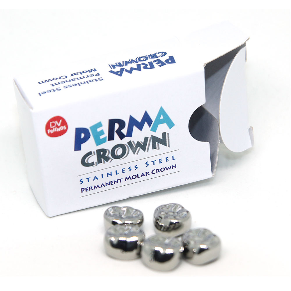 (5 refill) Stainless Steel Permanent Molar Crown Perma Crown compatible