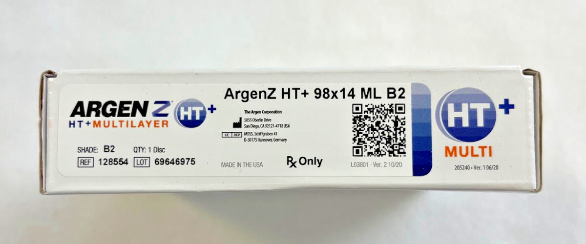 Dental Zirconia, Argen Z HT+ Multilayer, 14mm, OM1, OM3, A1, B2
