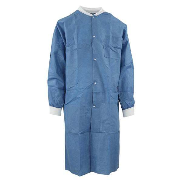 Medicom 8107-F SafeWear Hi-Perform Lab Coat Deep Blue 3XL 12/Pk