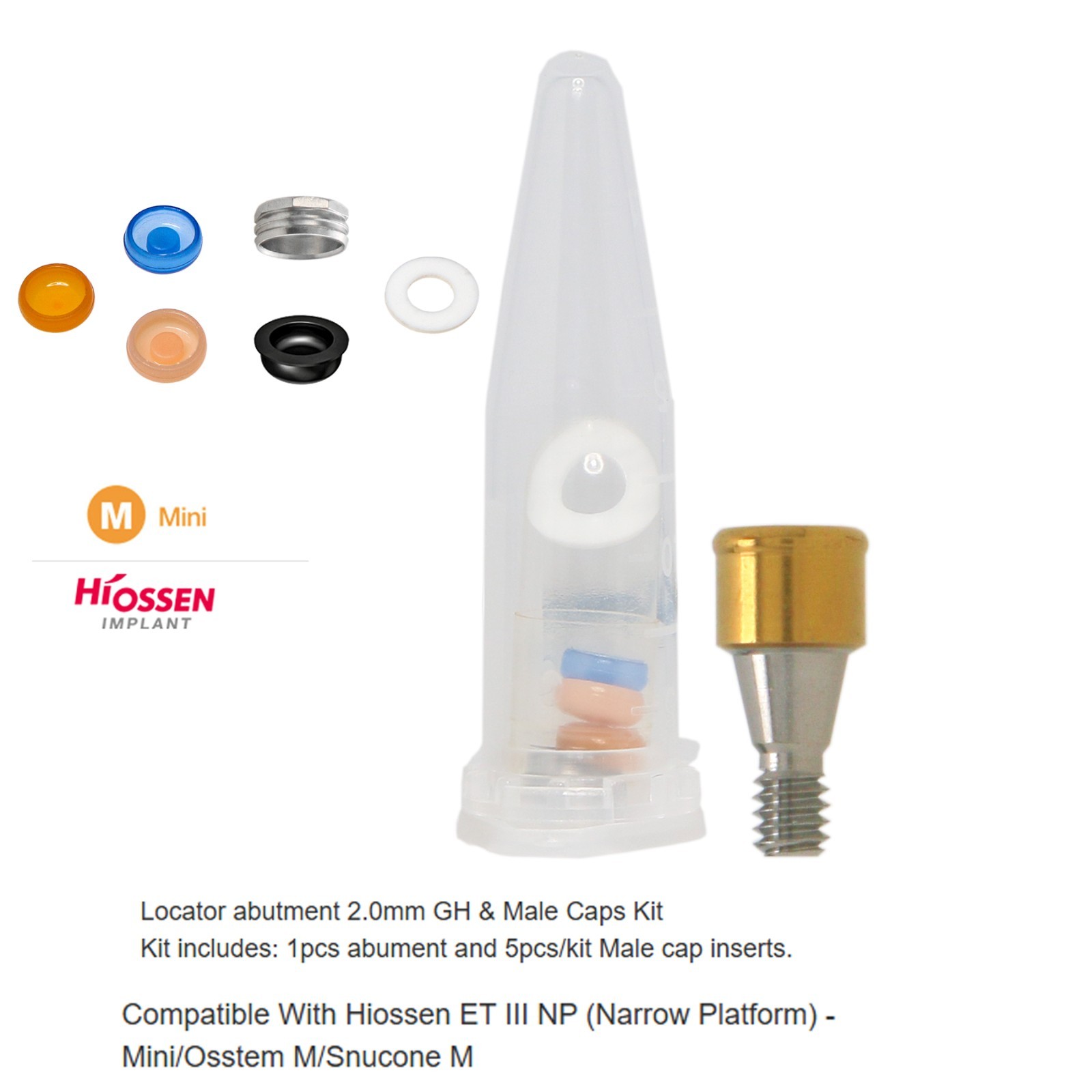 Locator Abutment fits 1-6.0mm HIOSSEN ET II/III SA Fixture Mini 3.5mm Platform