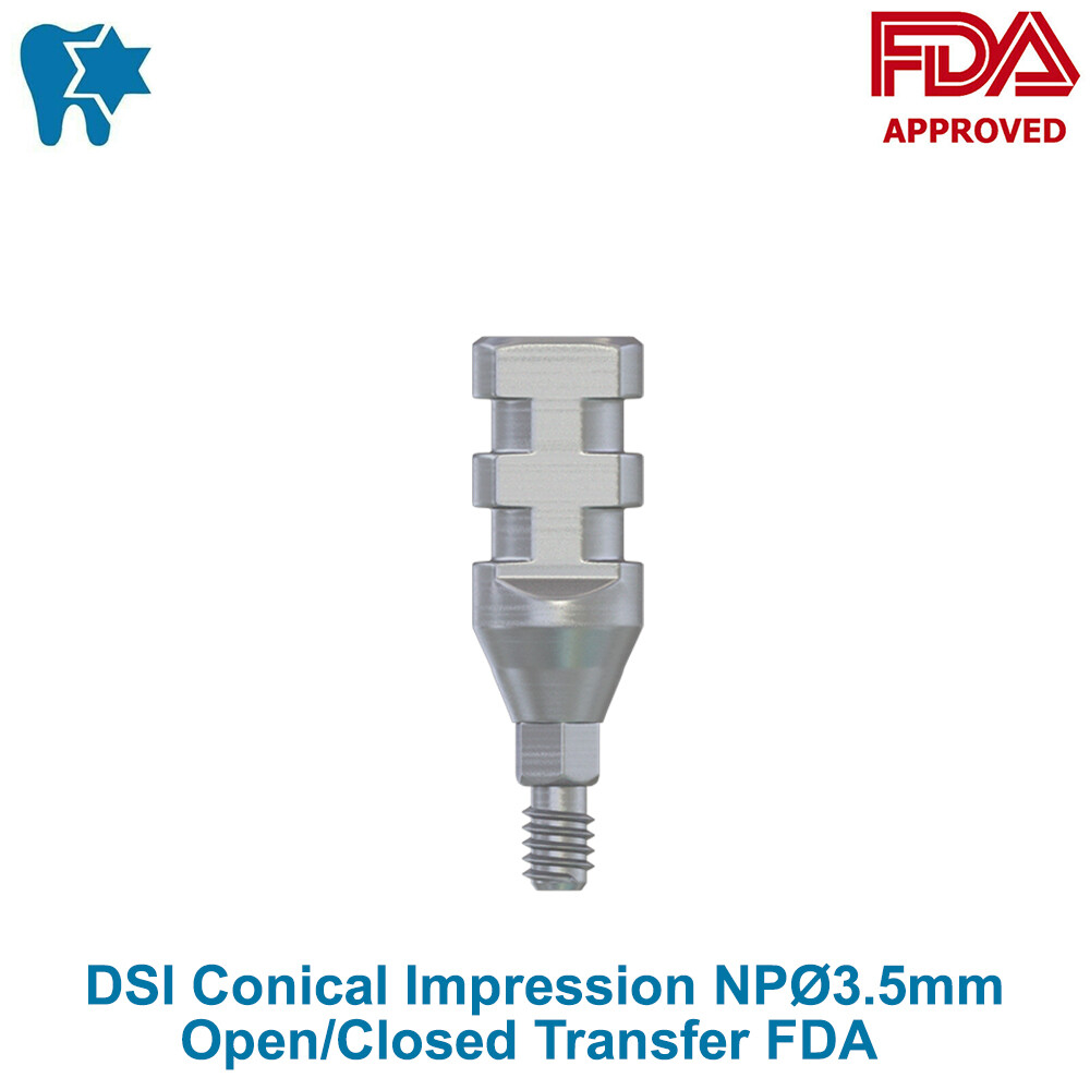 5x DSI Dental Conical Impression Narrow Platform NP Ø3.5mm Open Closed Transfer