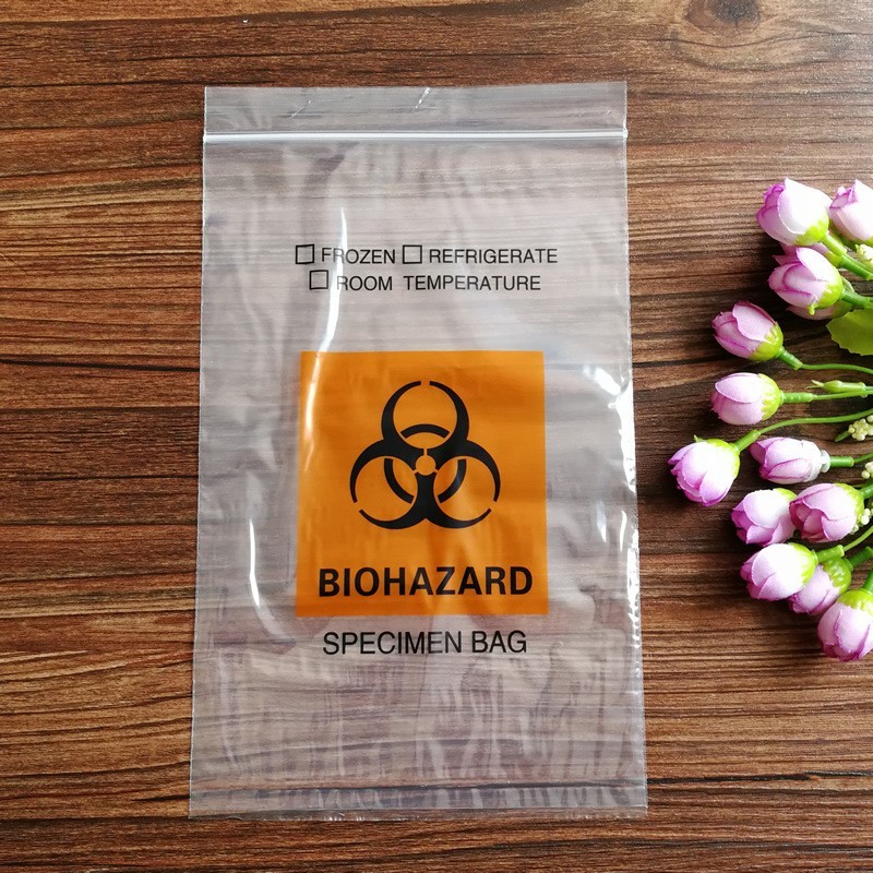 6″ X 10″ 100 Pack, Biohazard Specimen Zip Bags, With Pouch, 8 Mil Thick, Laborat