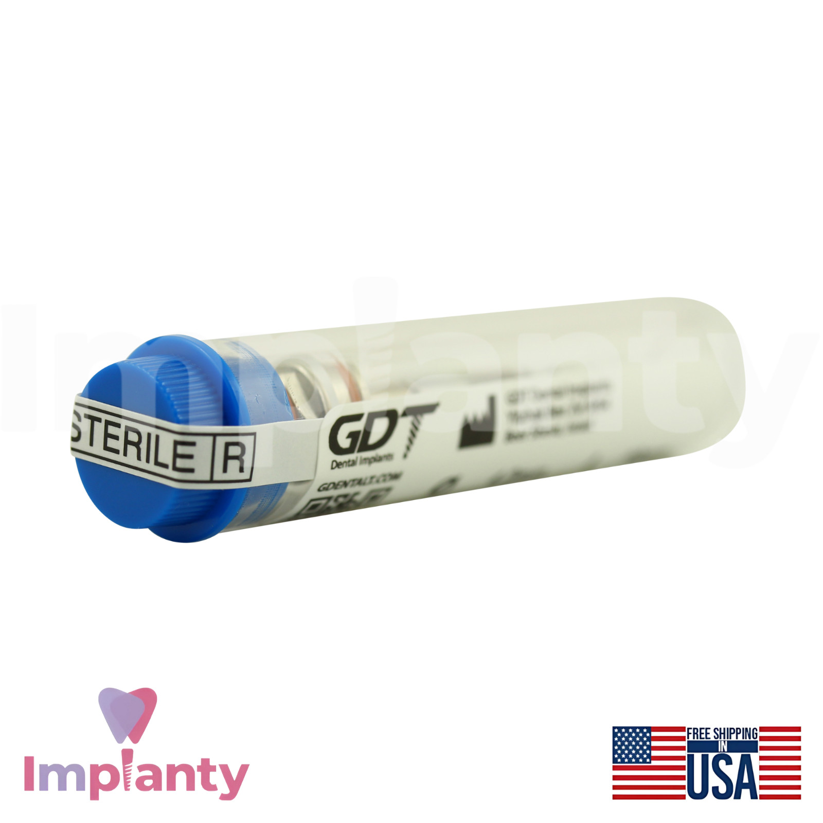 20x GDT PTR Ø4.2mm Diameter Dental Fixture Int Hex 2.42mm Connection RBM Surface