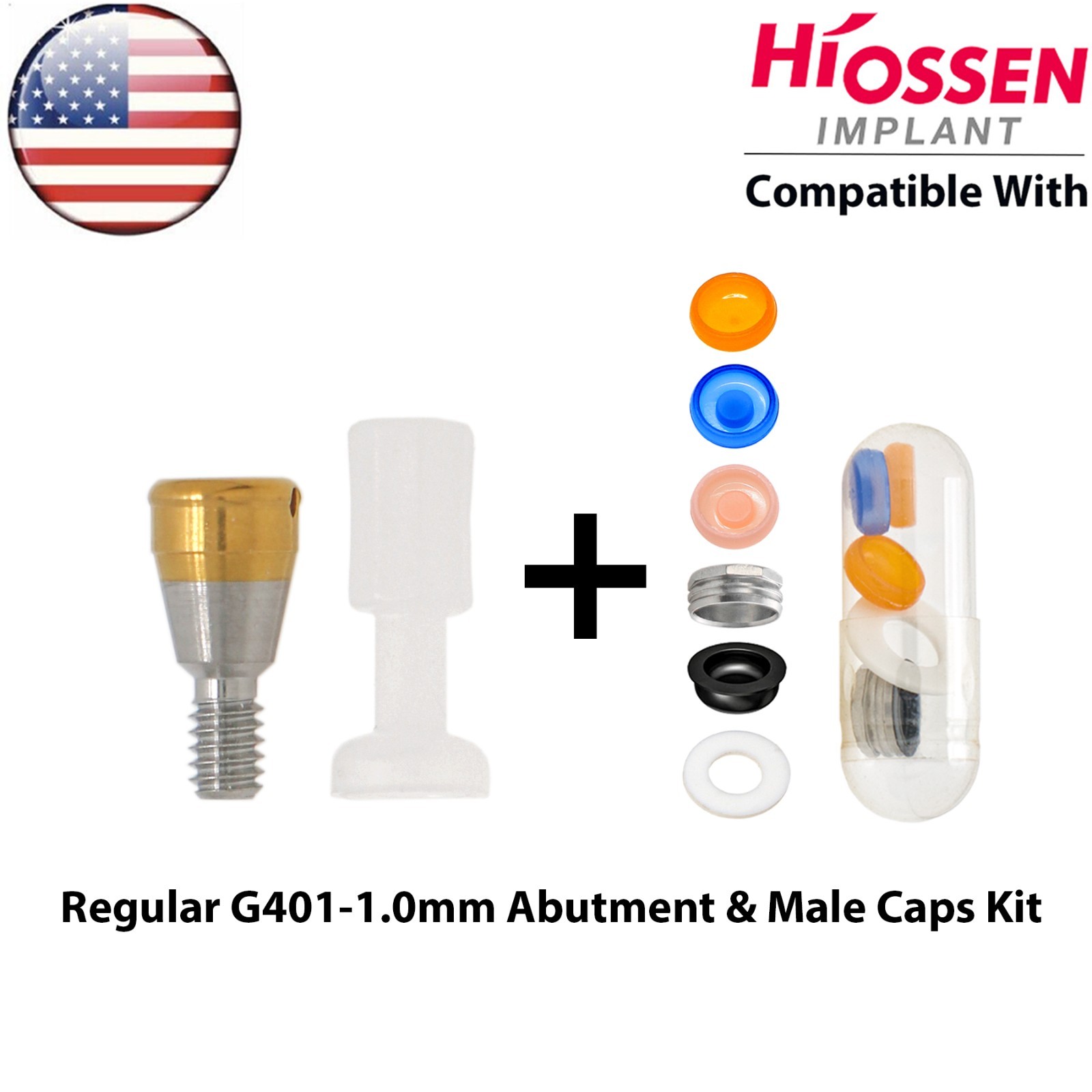 US Dental Overdenture Locator Abutment fit Hiossen Oss ET Mini/Regular Implants