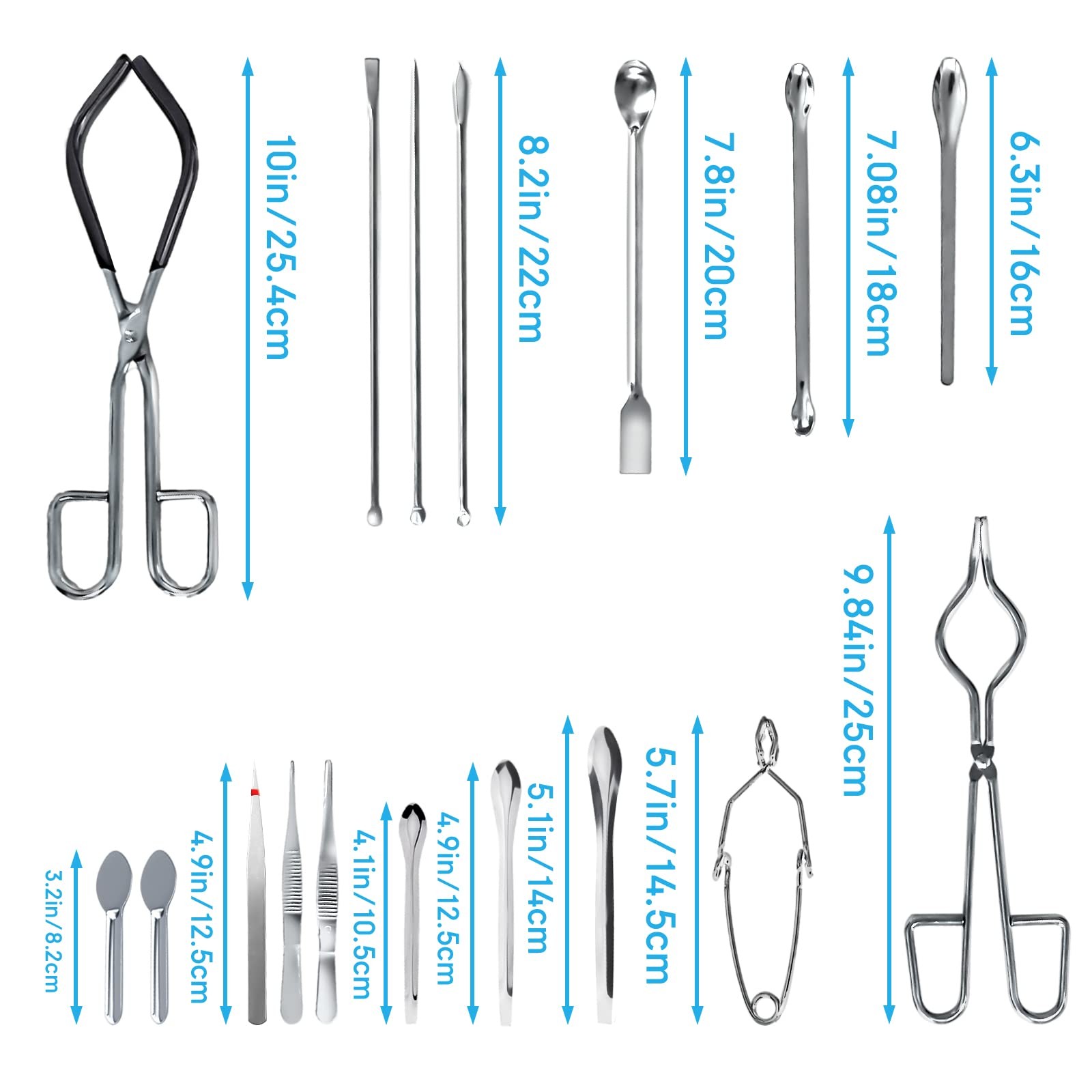 MSSVIGING Chemistry Lab Tool Set, Stainless Steel Basic Starter Pack
