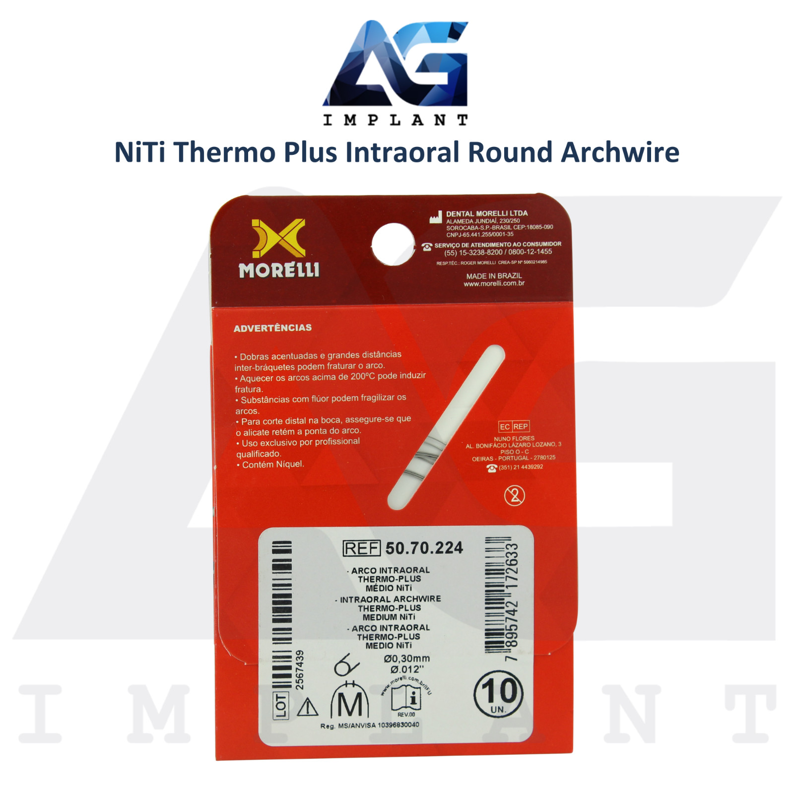 Dental Ni Ti Thermo Plus Intra0ral Round Archwire 10pcs Upper Lower Jaw