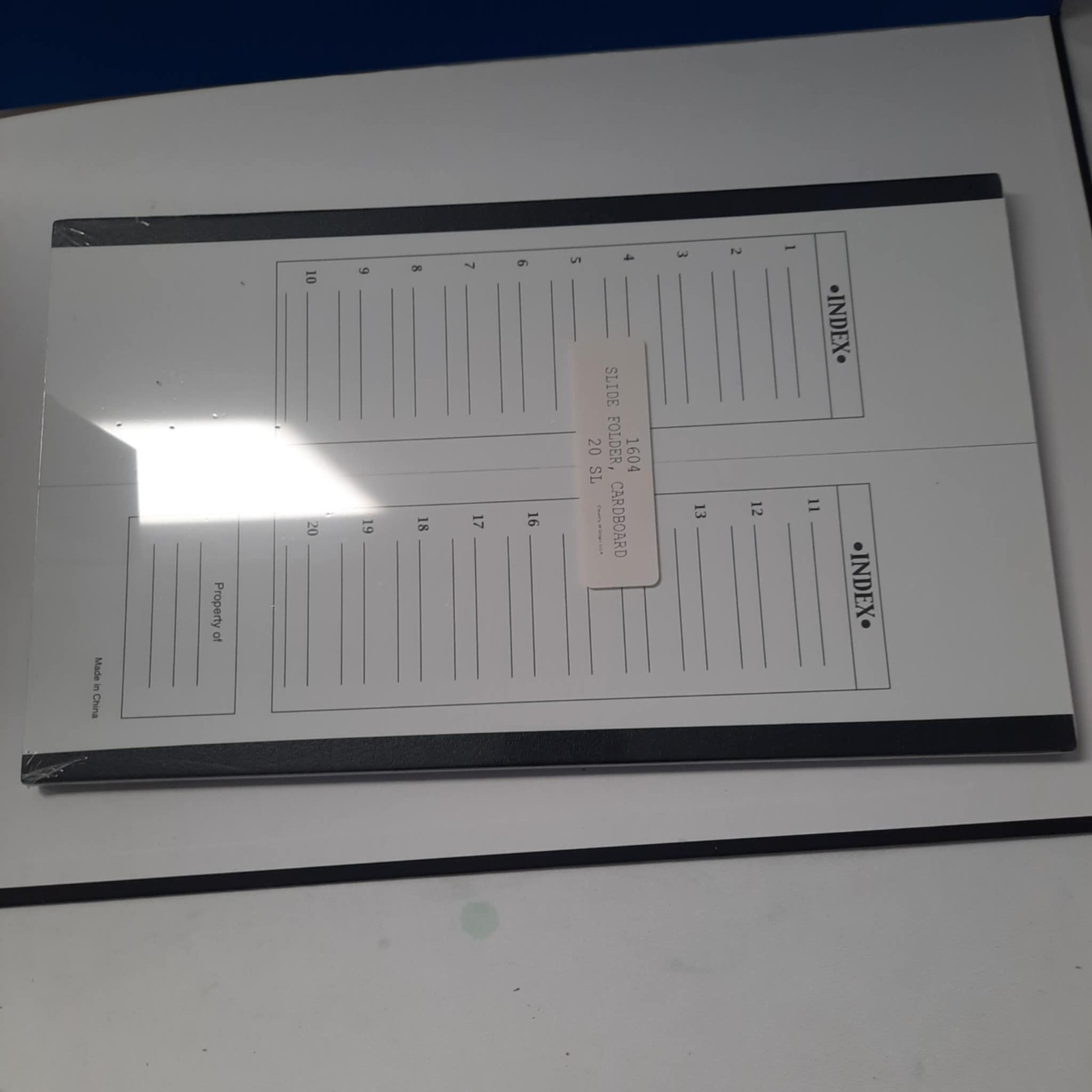 Epredia #1604, Cardboard Microscope Slide Folder, Capacity: 20 slides