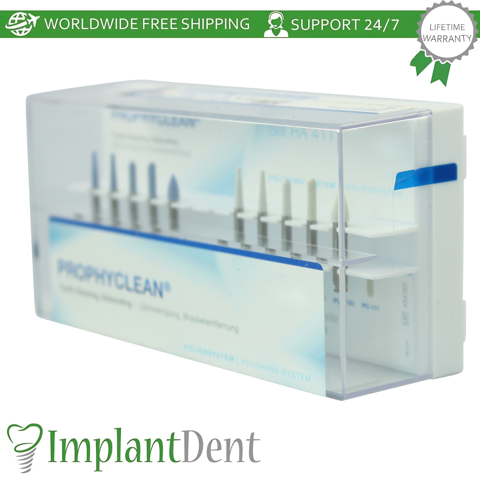 Dental Prophyclean Tooth Cleaning & Debonding Bur Set Medium/Coarse Grit