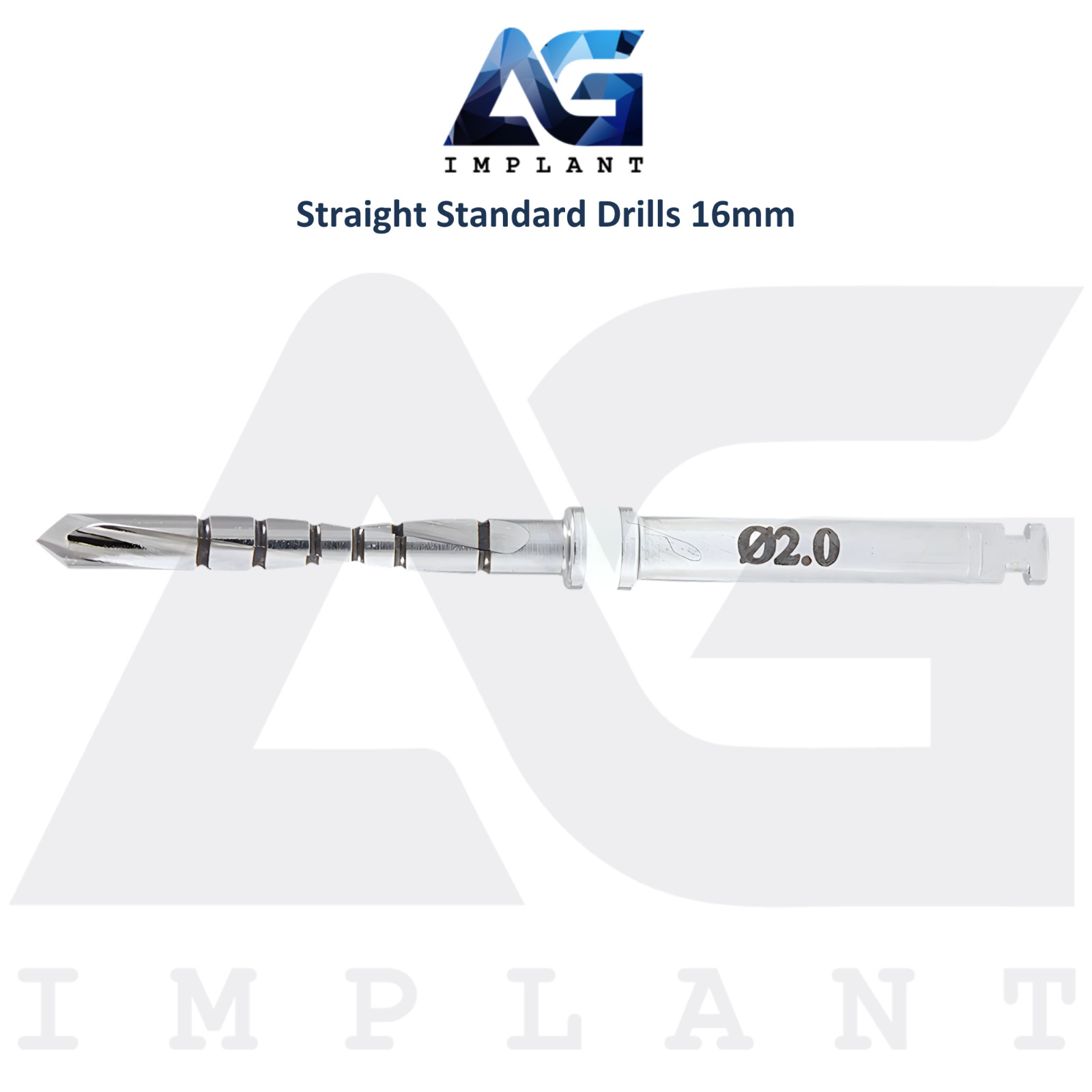 Dental Straight Standard Drills 16mm External Irrigated Fixture Insertion
