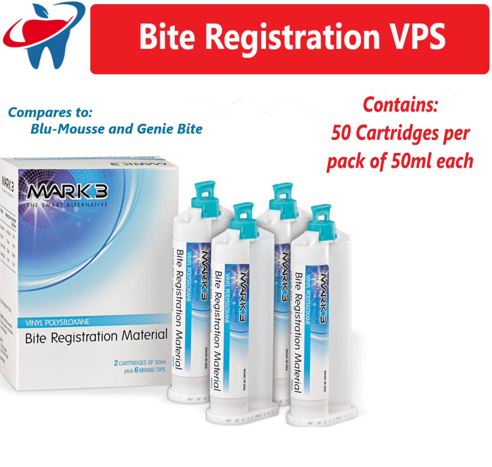 BULK Bite Registration Impression Material Fast Set / Regular, 30 x Cartridges